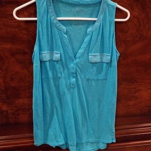 Inc Turquoise Blue Tank with sequin pockets